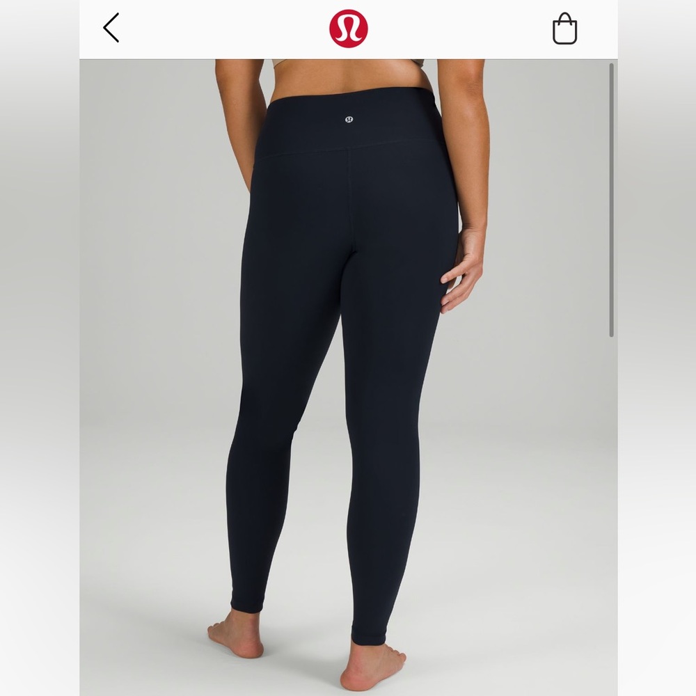 Lululemon Wunder Under High Rise 28” leggings size 6 navy blue worn twice